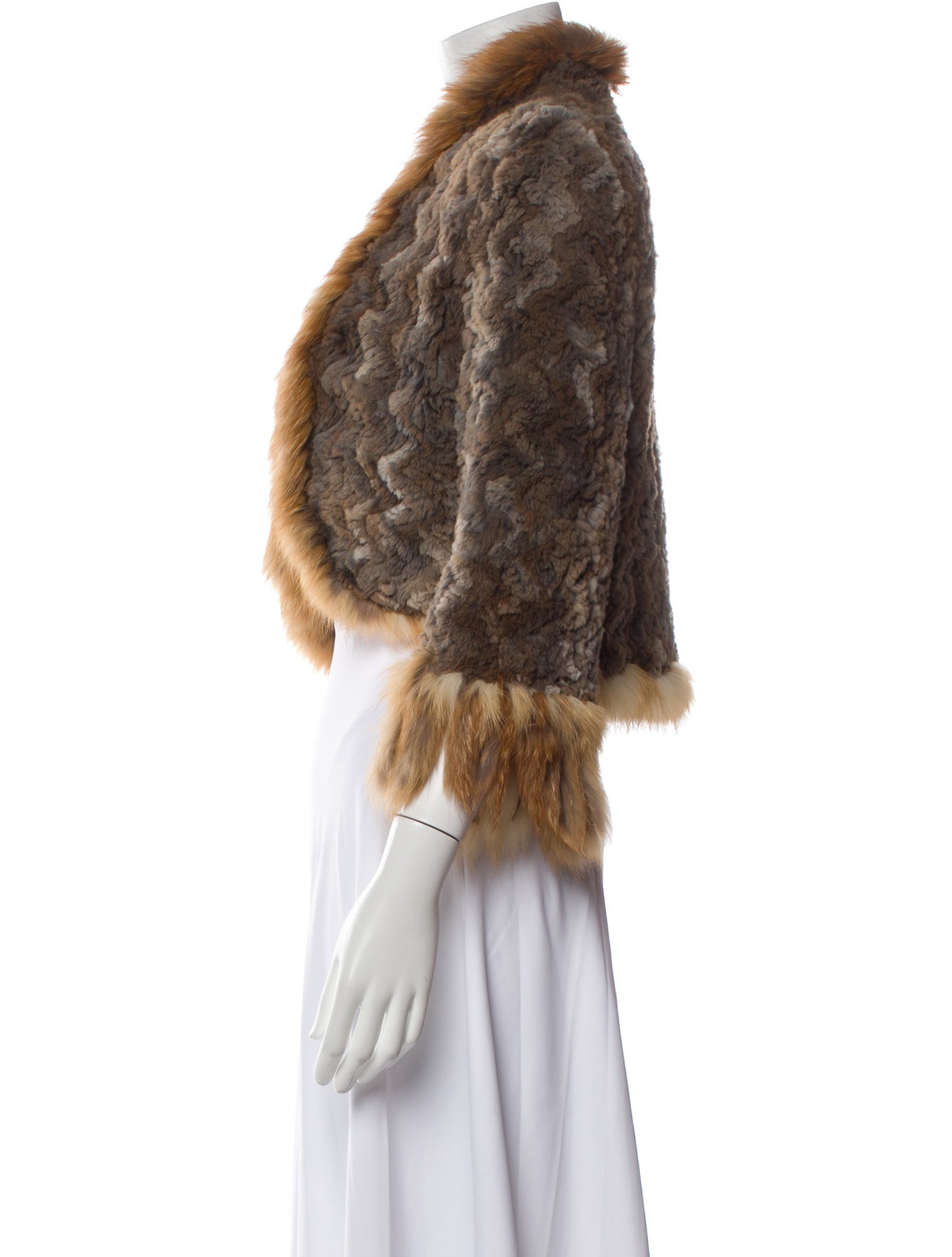 Trilogy Faux Fur Colorblock Pattern Sweater