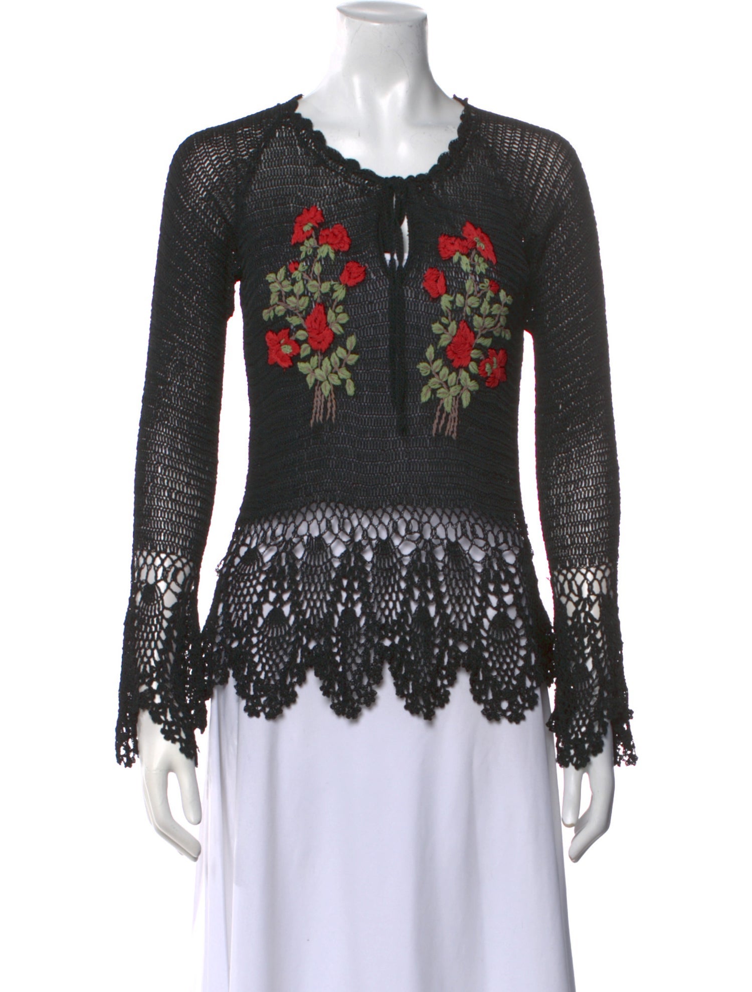 Trilogy Floral Print Scoop Neck Sweater