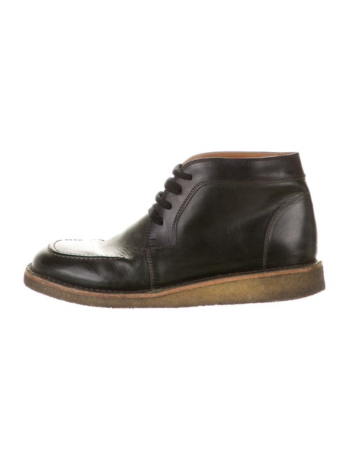 Tomas Maier Leather Lace-Up Boots Black