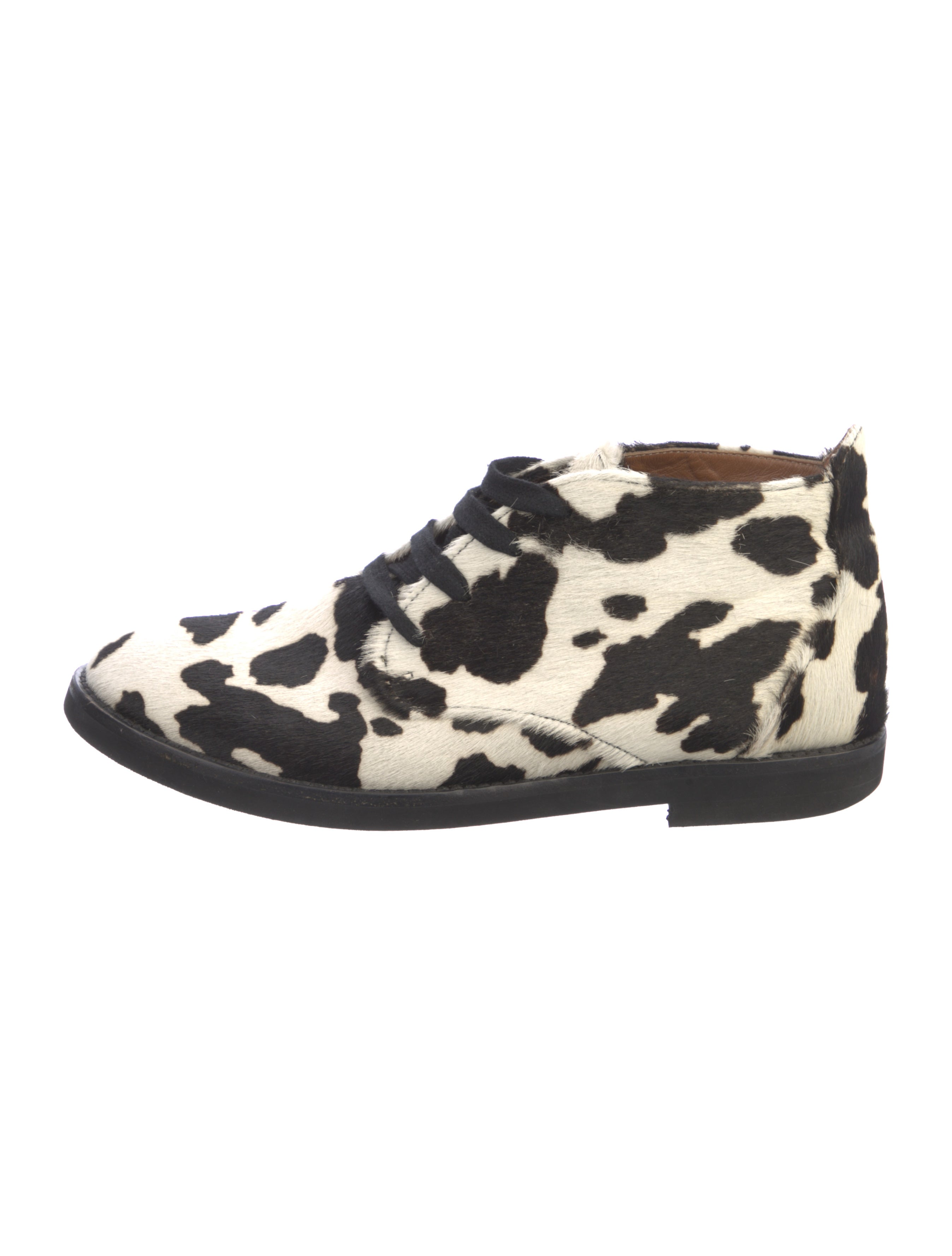 Tomas Maier Calf Hair Animal Print Boots Neutrals Boots, Shoes