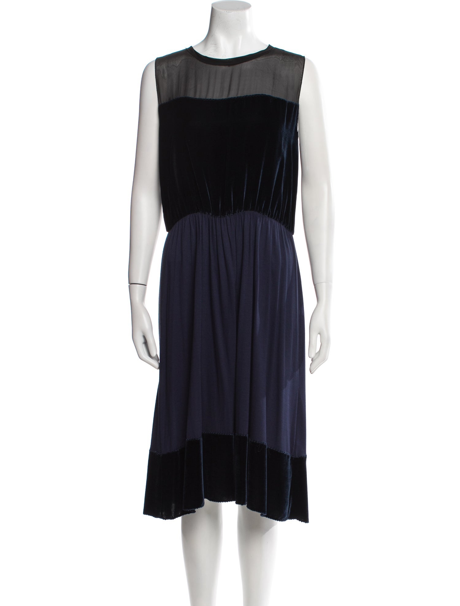 Tomas Maier Colorblock Pattern Midi Length Dress