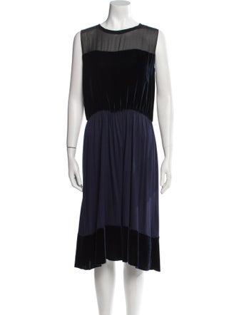 Tomas Maier Colorblock Pattern Midi Length Dress