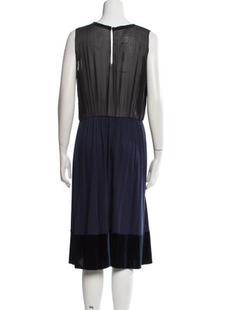 Tomas Maier Colorblock Pattern Midi Length Dress