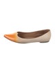 Tomas Maier Leather Animal Print Ballet Flats