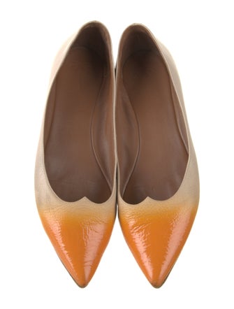 Tomas Maier Leather Animal Print Ballet Flats