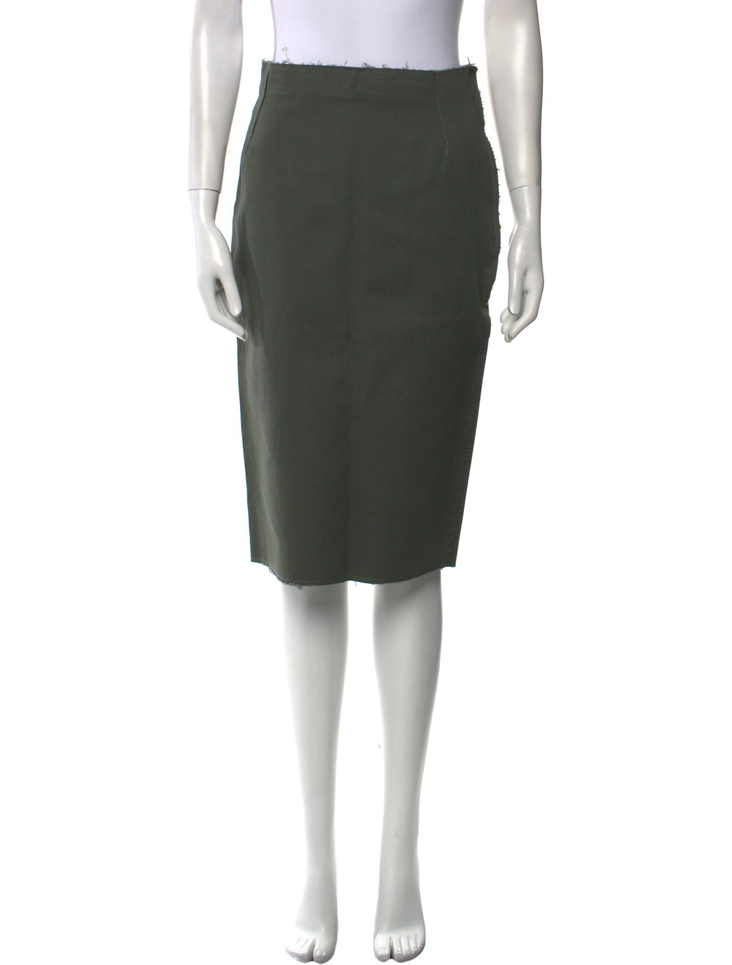 Tomas Maier Raw-Edge Trim Knee-Length Skirt
