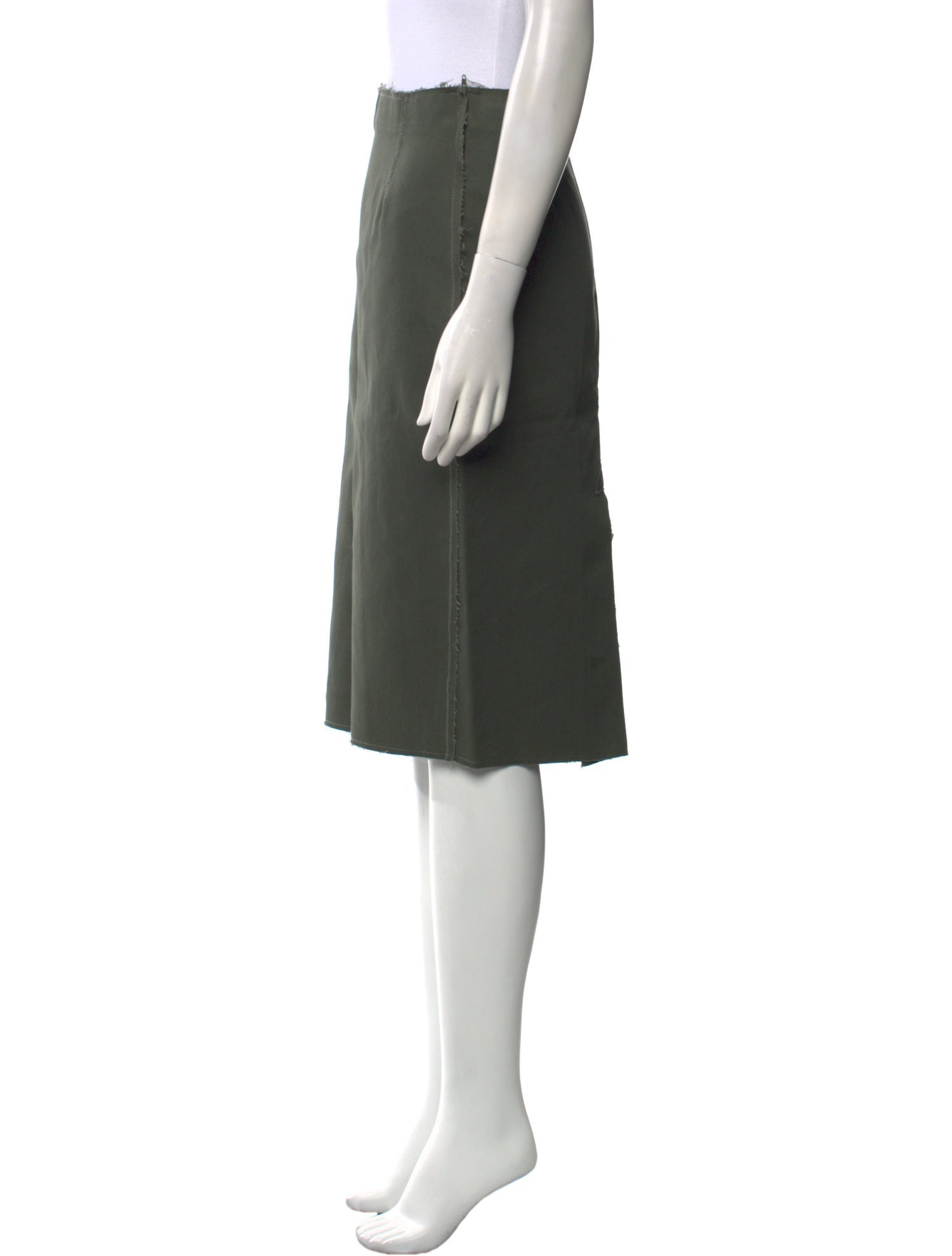 Tomas Maier Raw-Edge Trim Knee-Length Skirt