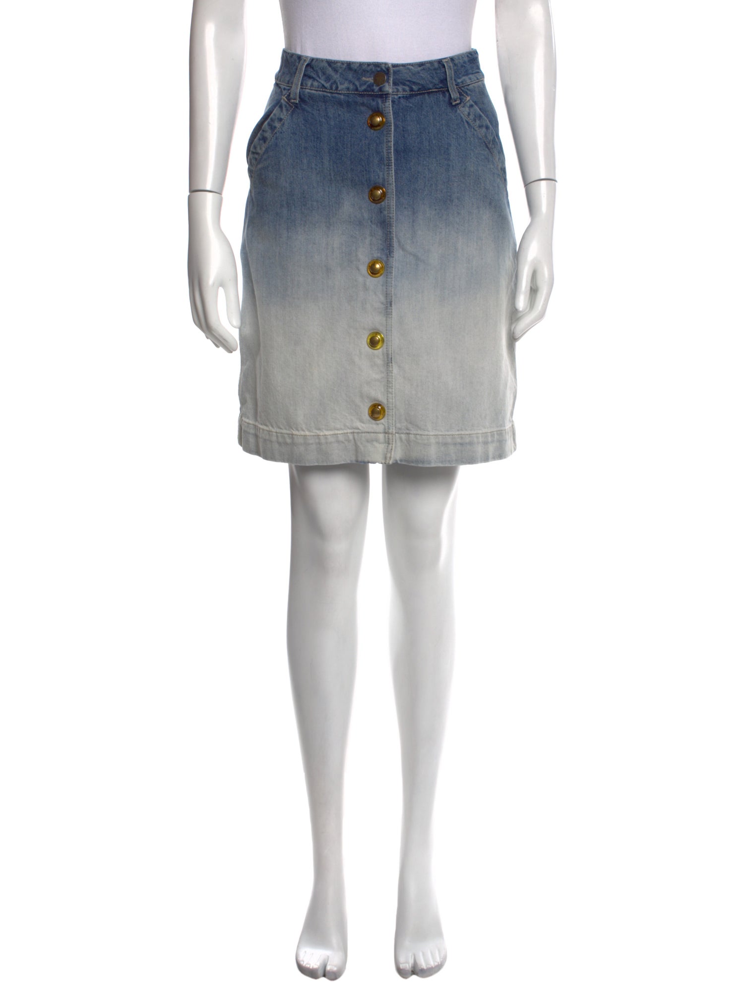 Tomas Maier Distressed Accents Knee-Length Skirt