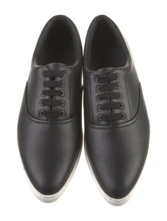 Tomas Maier Leather Colorblock Pattern Sneakers