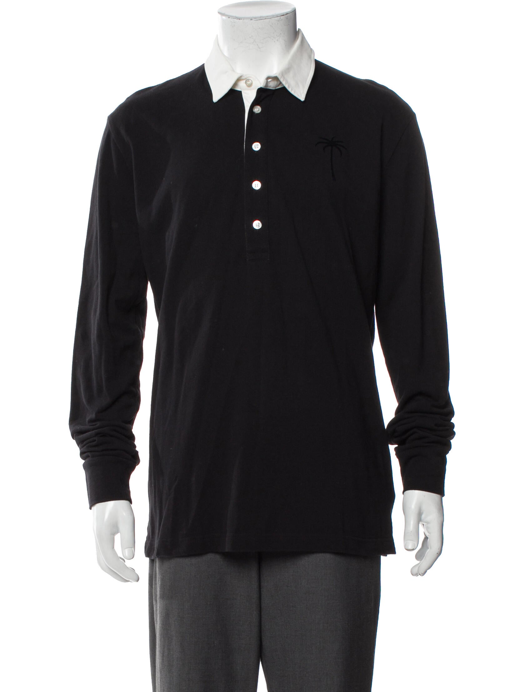 Tomas Maier Collar Long Sleeve Polo Shirt