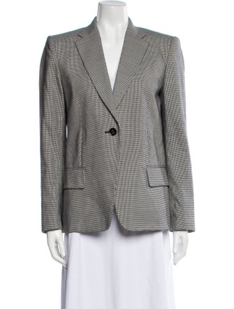 Tomas Maier Wool Houndstooth Print Blazer