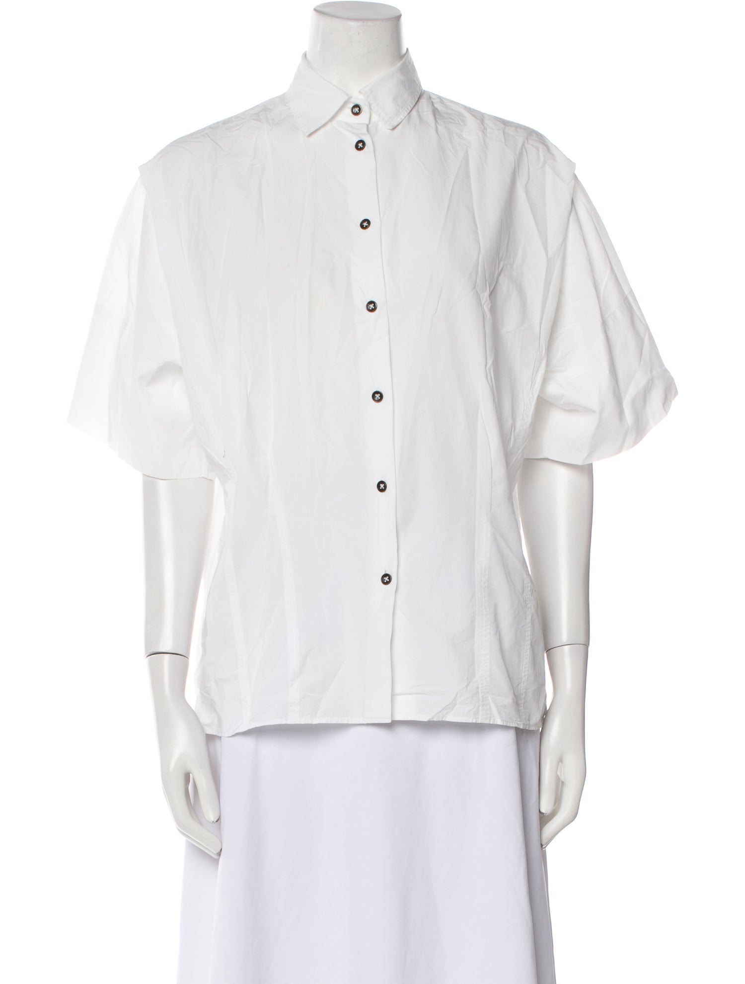 Tomas Maier Three-Quarter Sleeve Button-Up Top