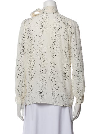 Tomas Maier Printed Tie Neck Button-Up Top