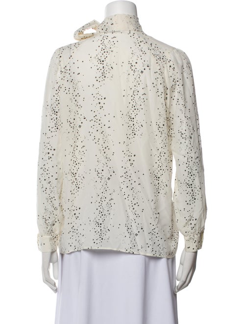 Tomas Maier Printed Tie Neck Button-Up Top