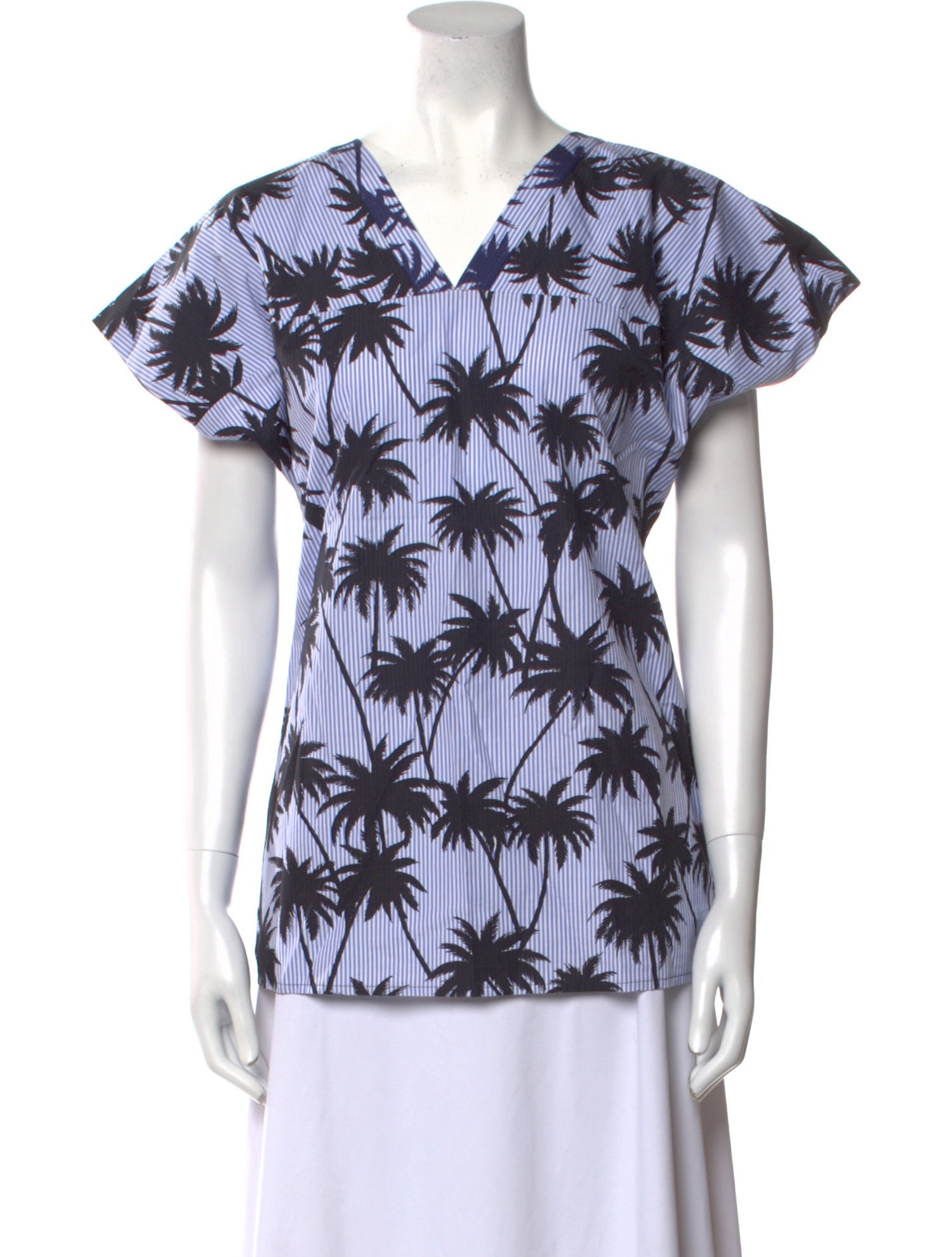 Tomas Maier Printed V-Neck Blouse