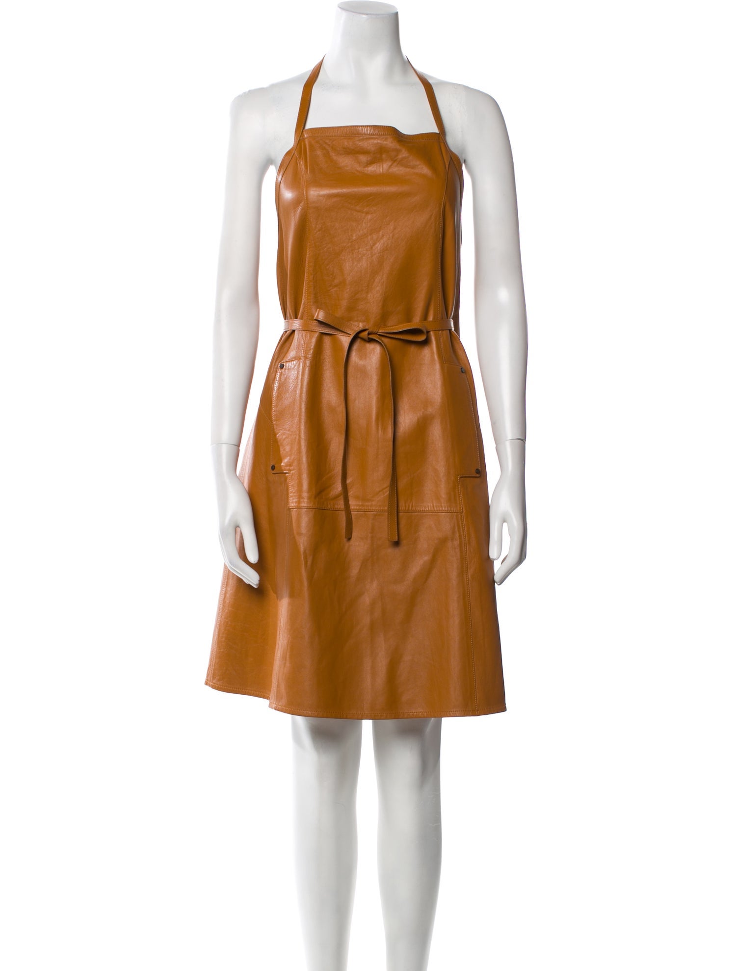Tomas Maier Leather Mini Dress