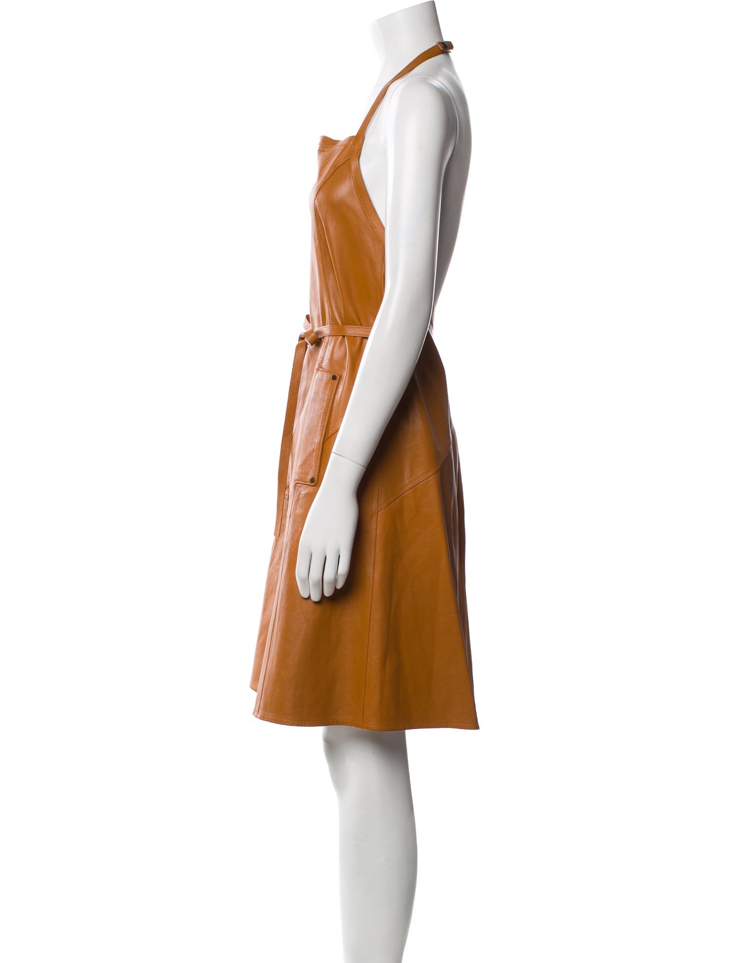 Tomas Maier Leather Mini Dress