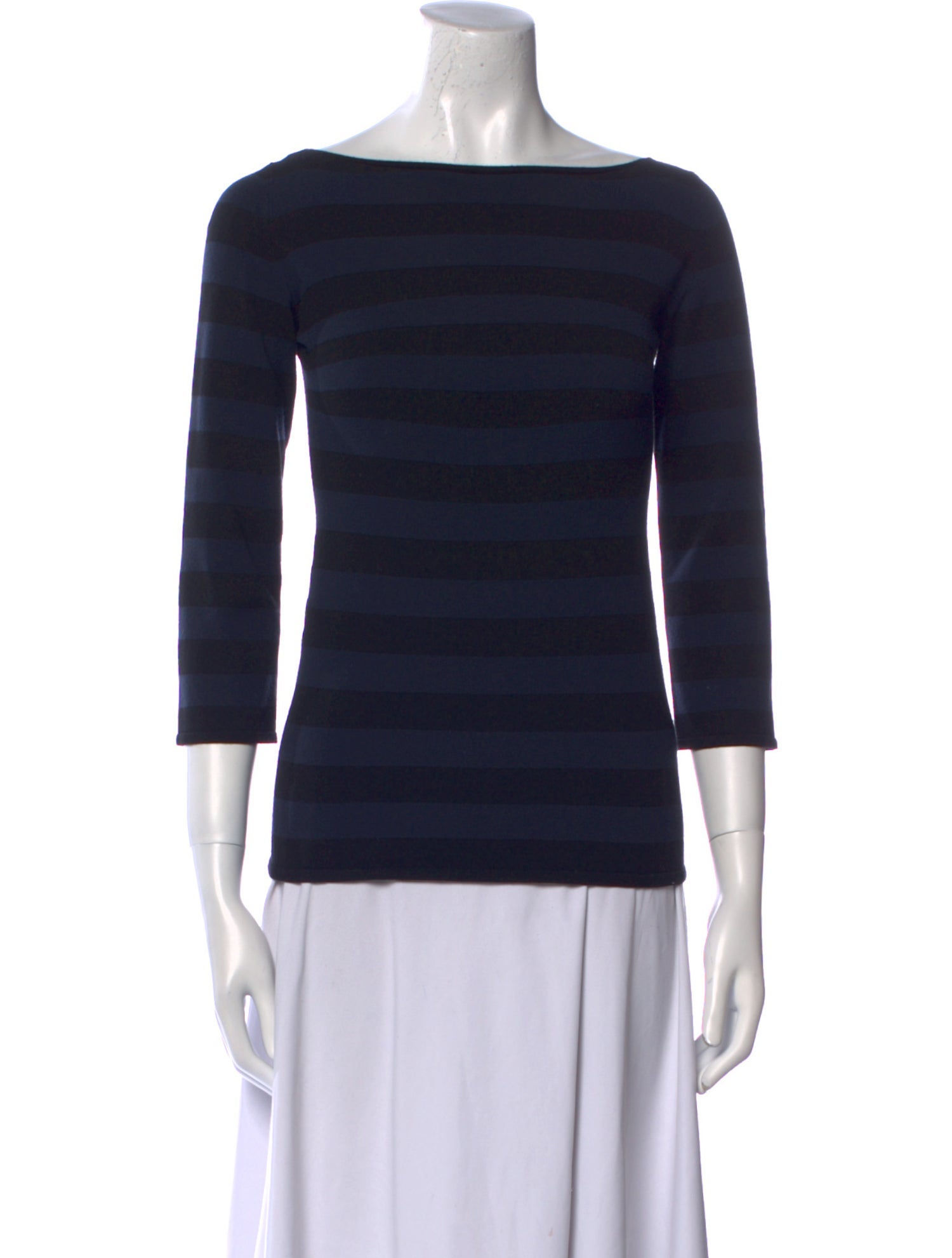 Tomas Maier Striped Bateau Neckline Top