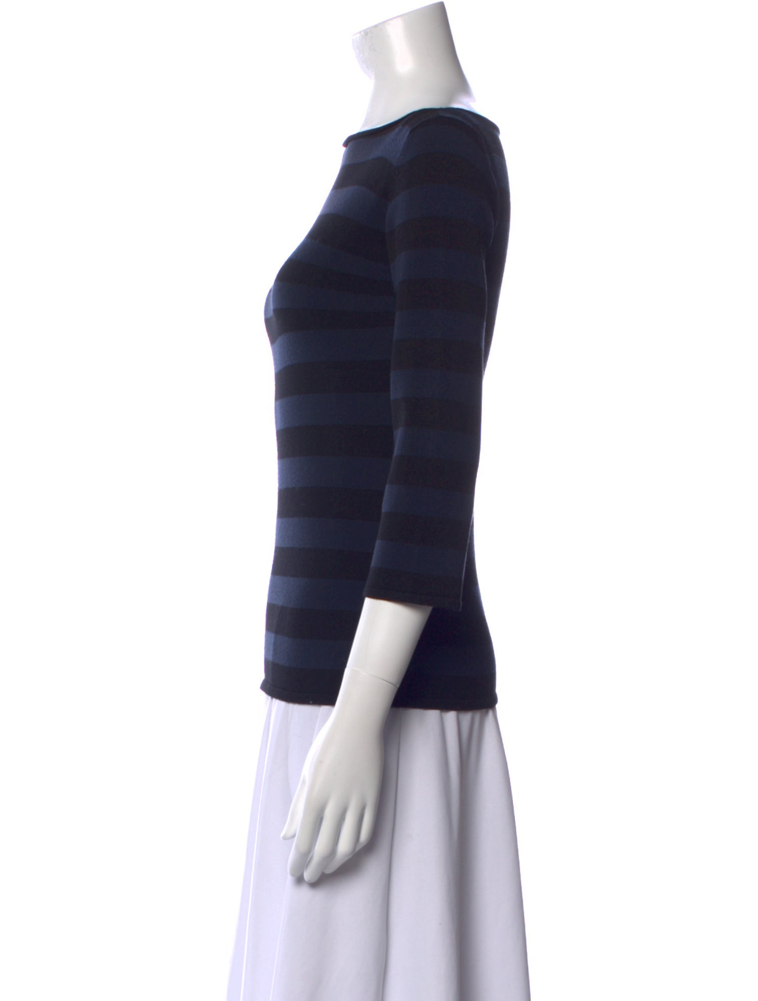 Tomas Maier Striped Bateau Neckline Top