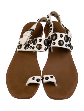 Tomas Maier Leather Printed Slingback Sandals