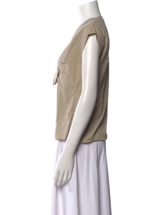 Tomas Maier V-Neck Short Sleeve Blouse