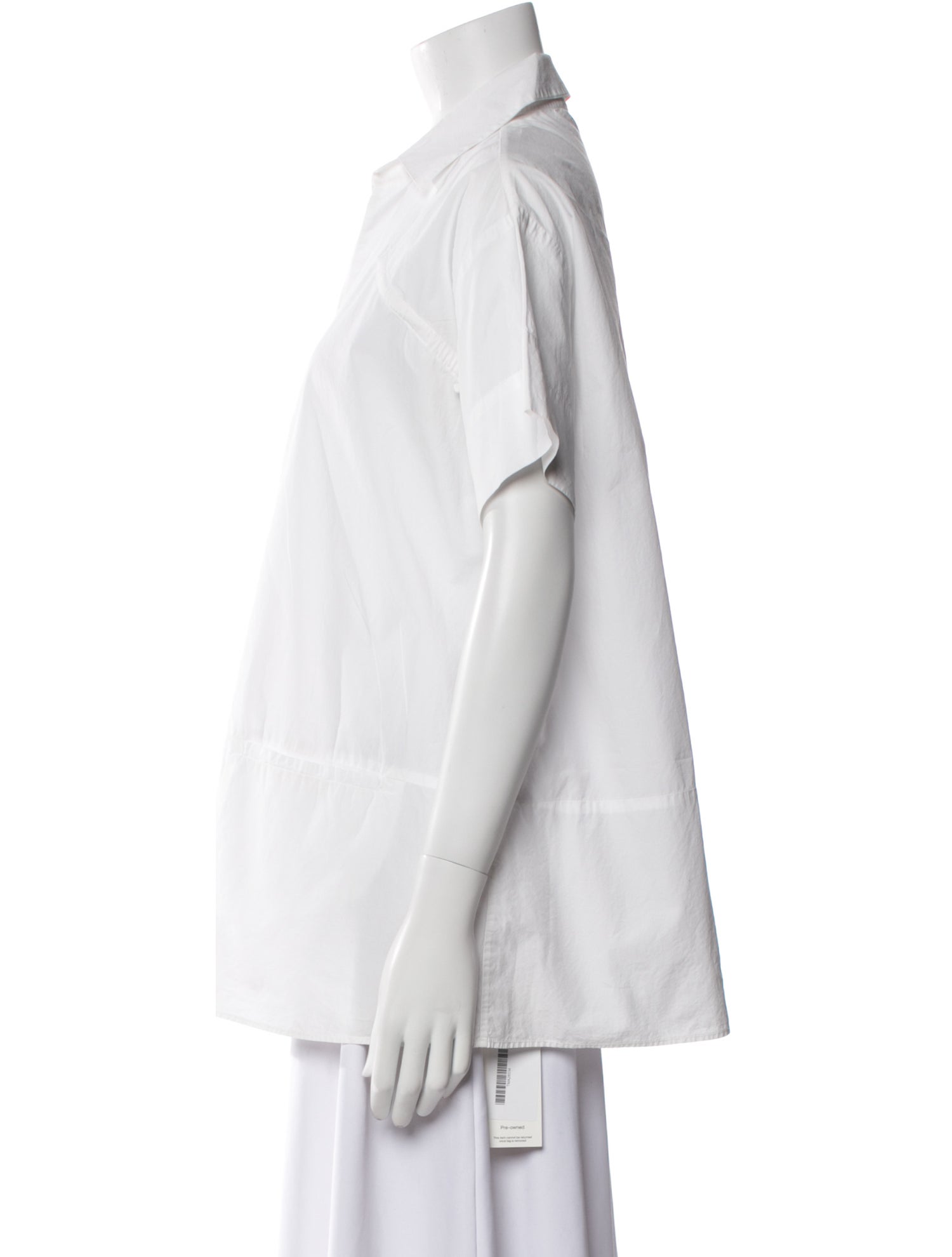 Tomas Maier V-Neck Short Sleeve Button-Up Top