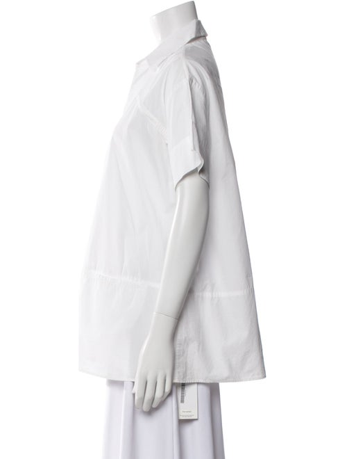 Tomas Maier V-Neck Short Sleeve Button-Up Top