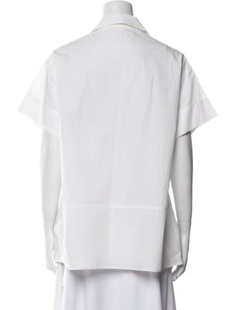 Tomas Maier V-Neck Short Sleeve Button-Up Top