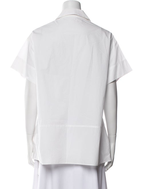 Tomas Maier V-Neck Short Sleeve Button-Up Top