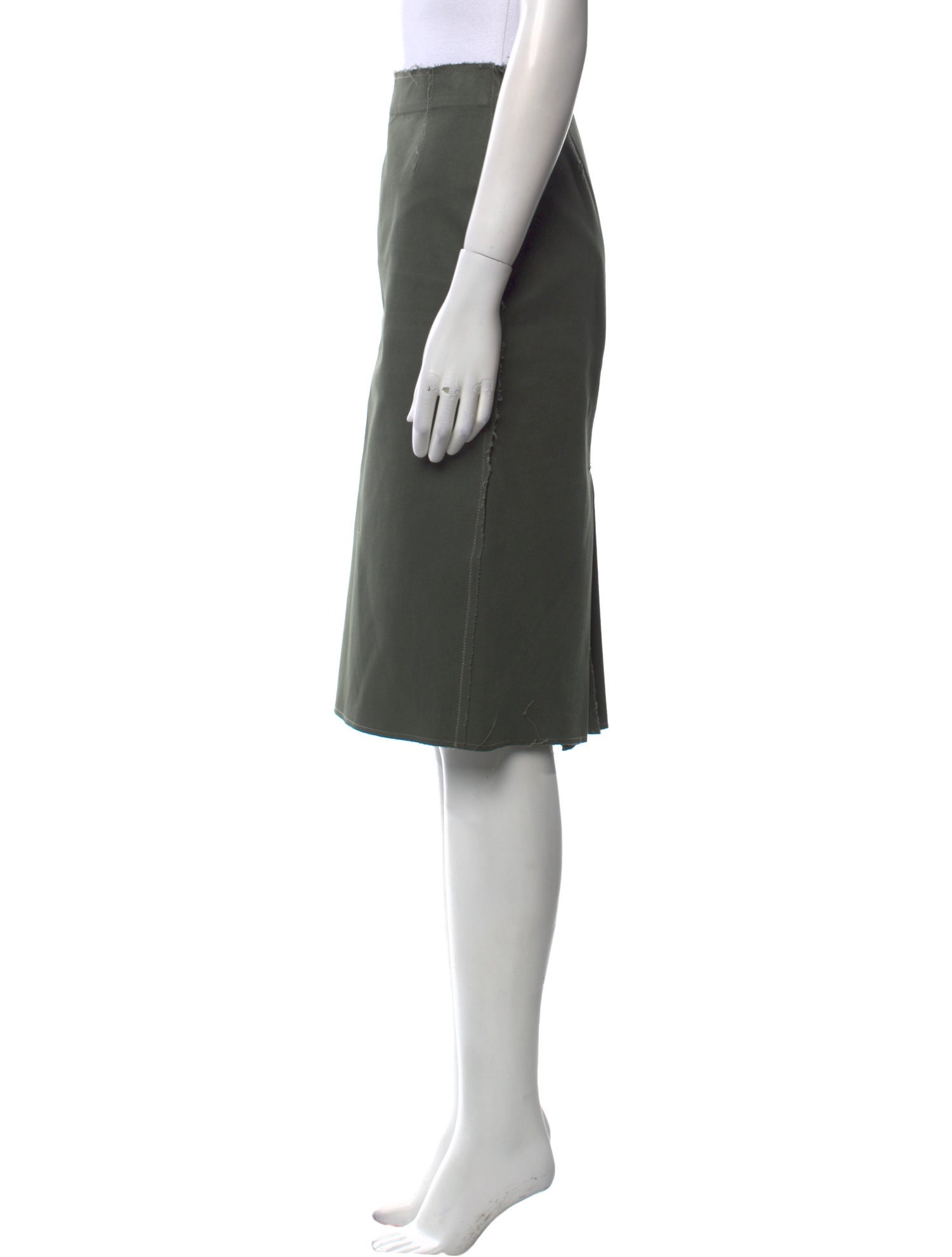 Tomas Maier Raw-Edge Trim Knee-Length Skirt