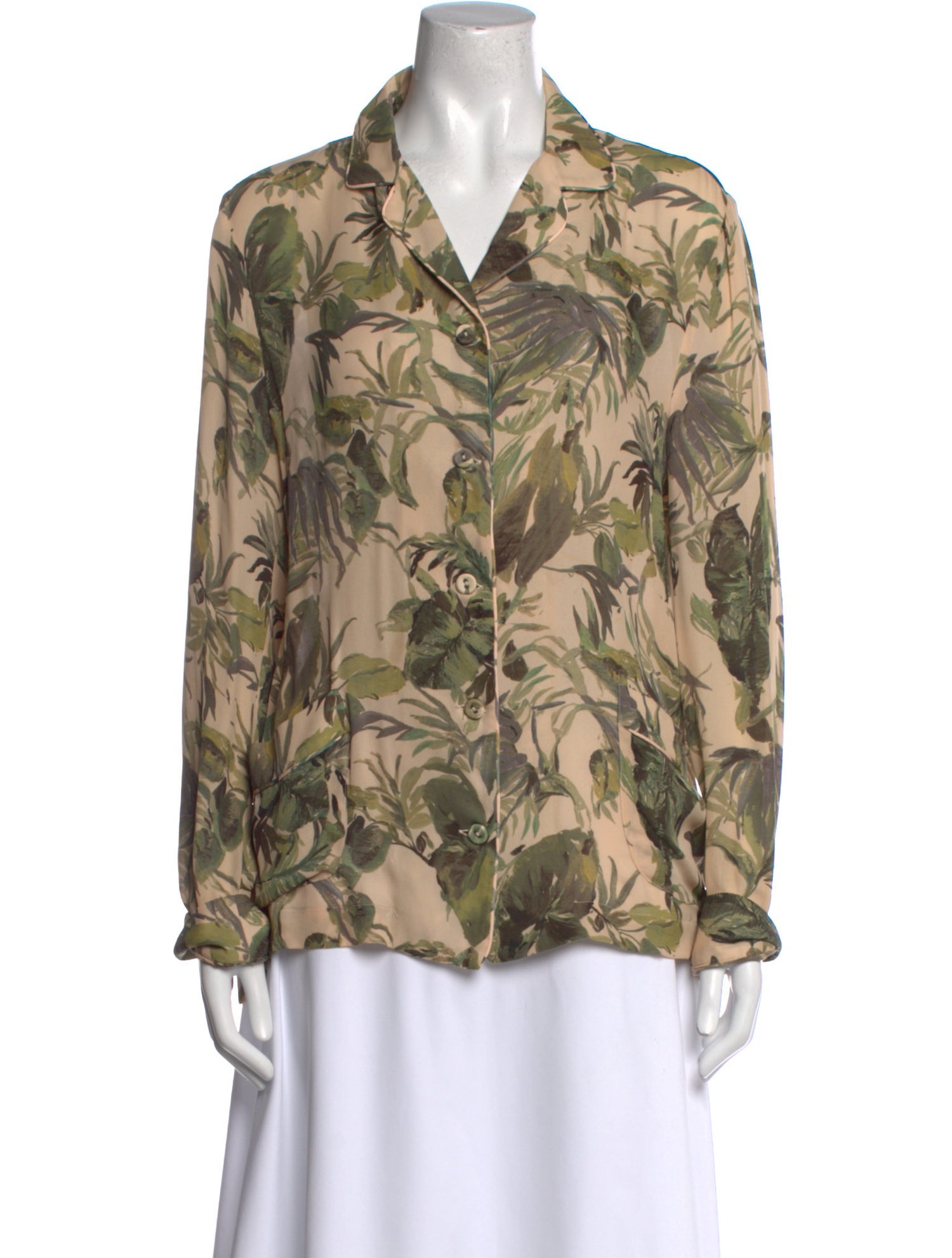Tomas Maier Silk Floral Print Blouse