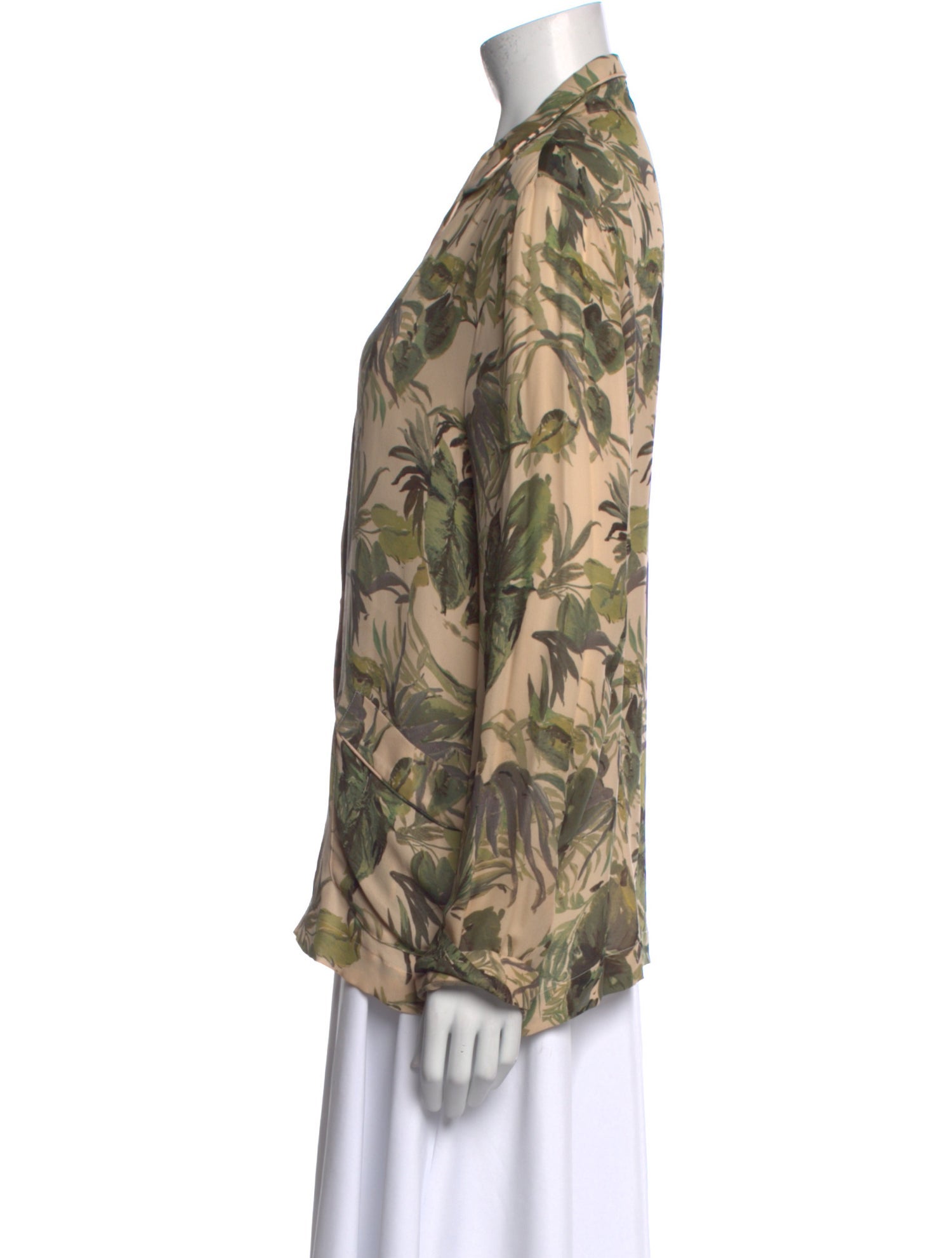 Tomas Maier Silk Floral Print Blouse