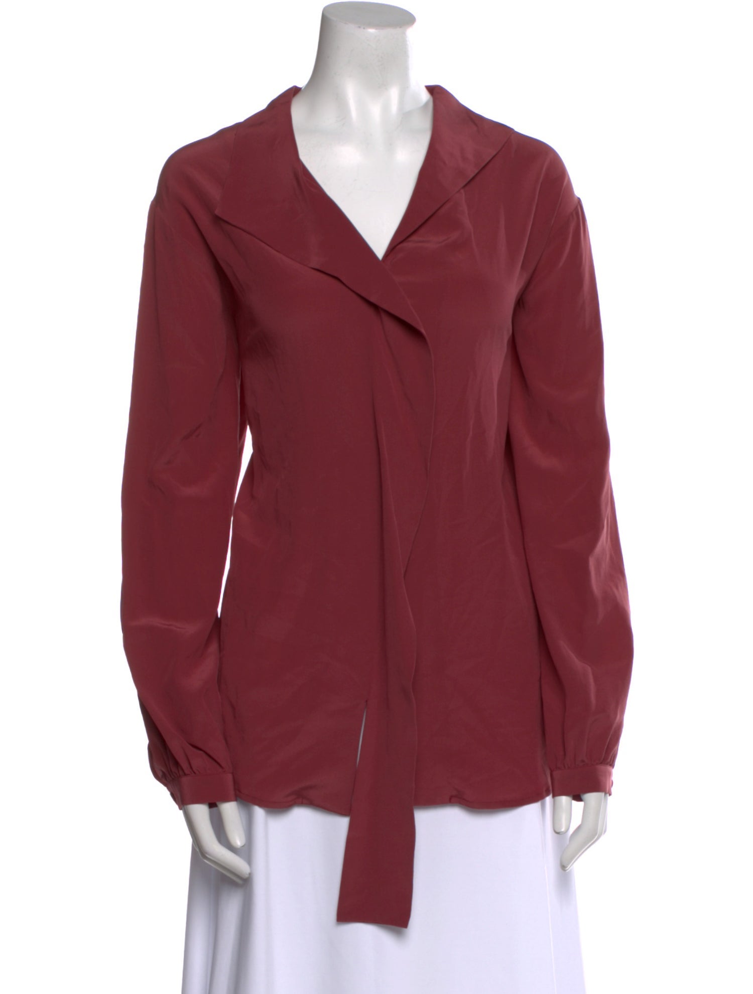 Tomas Maier Silk Long Sleeve Blouse