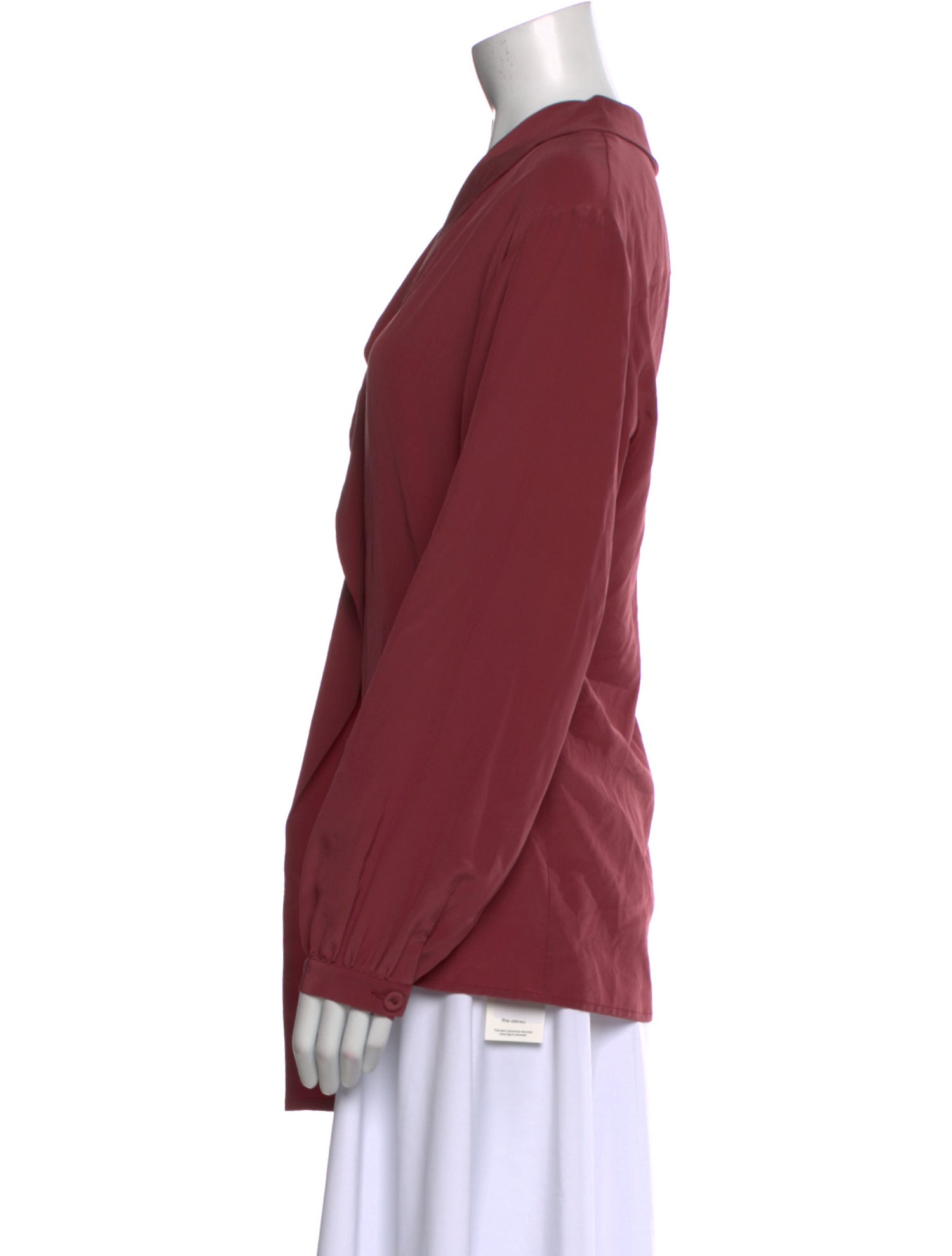 Tomas Maier Silk Long Sleeve Blouse