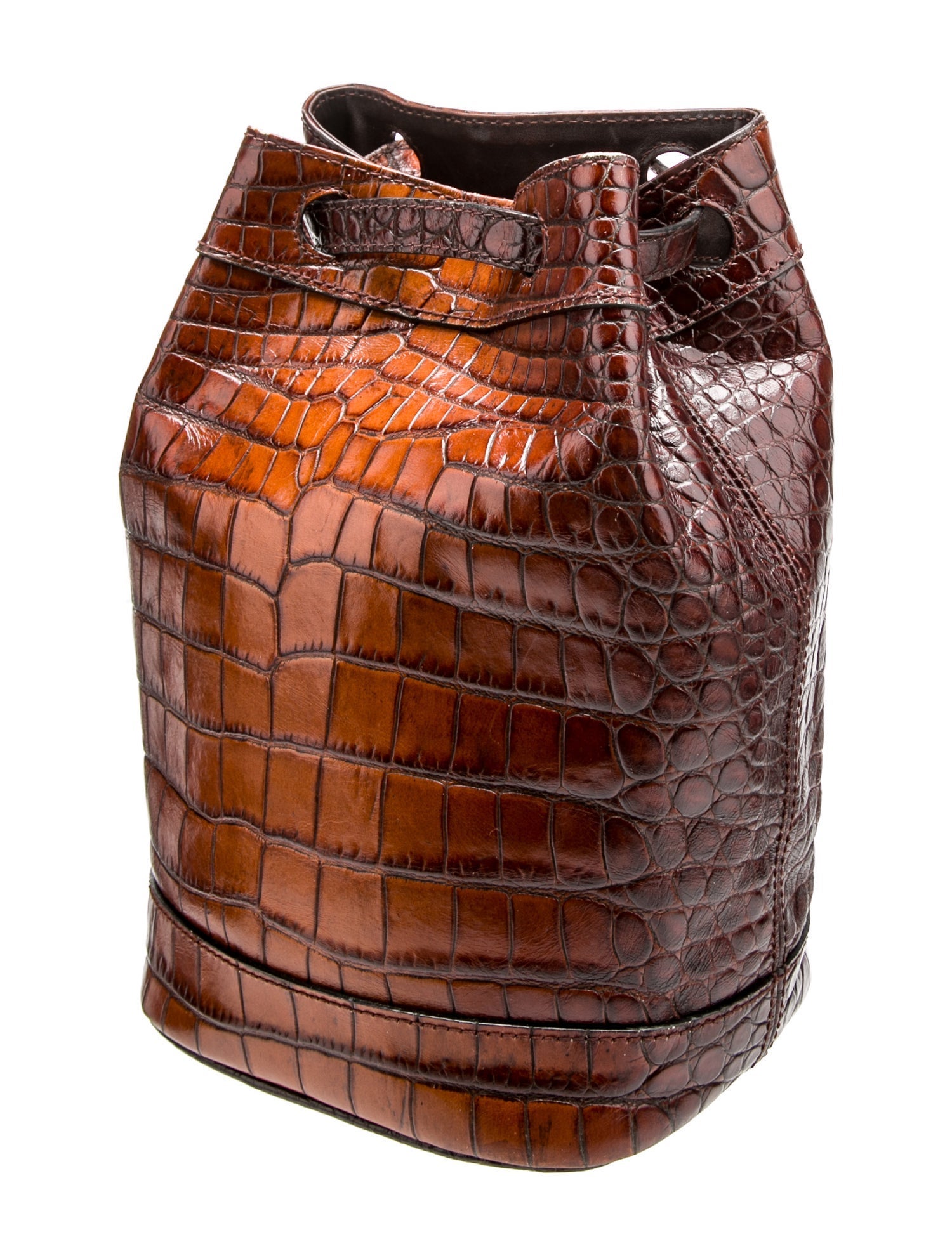 Tomas Maier Embossed Leather Bucket Bag