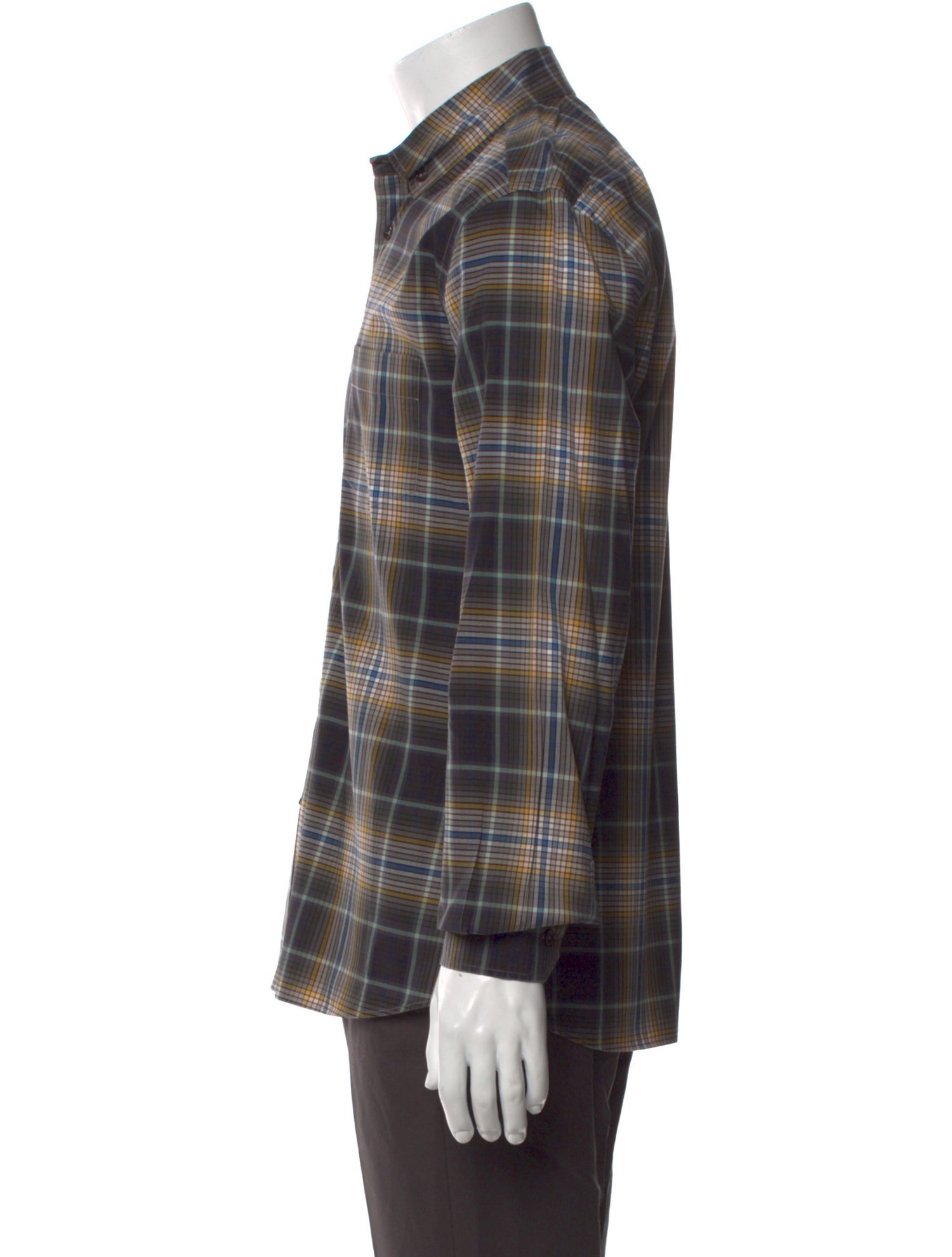 Tomas Maier Plaid Print Long Sleeve Shirt