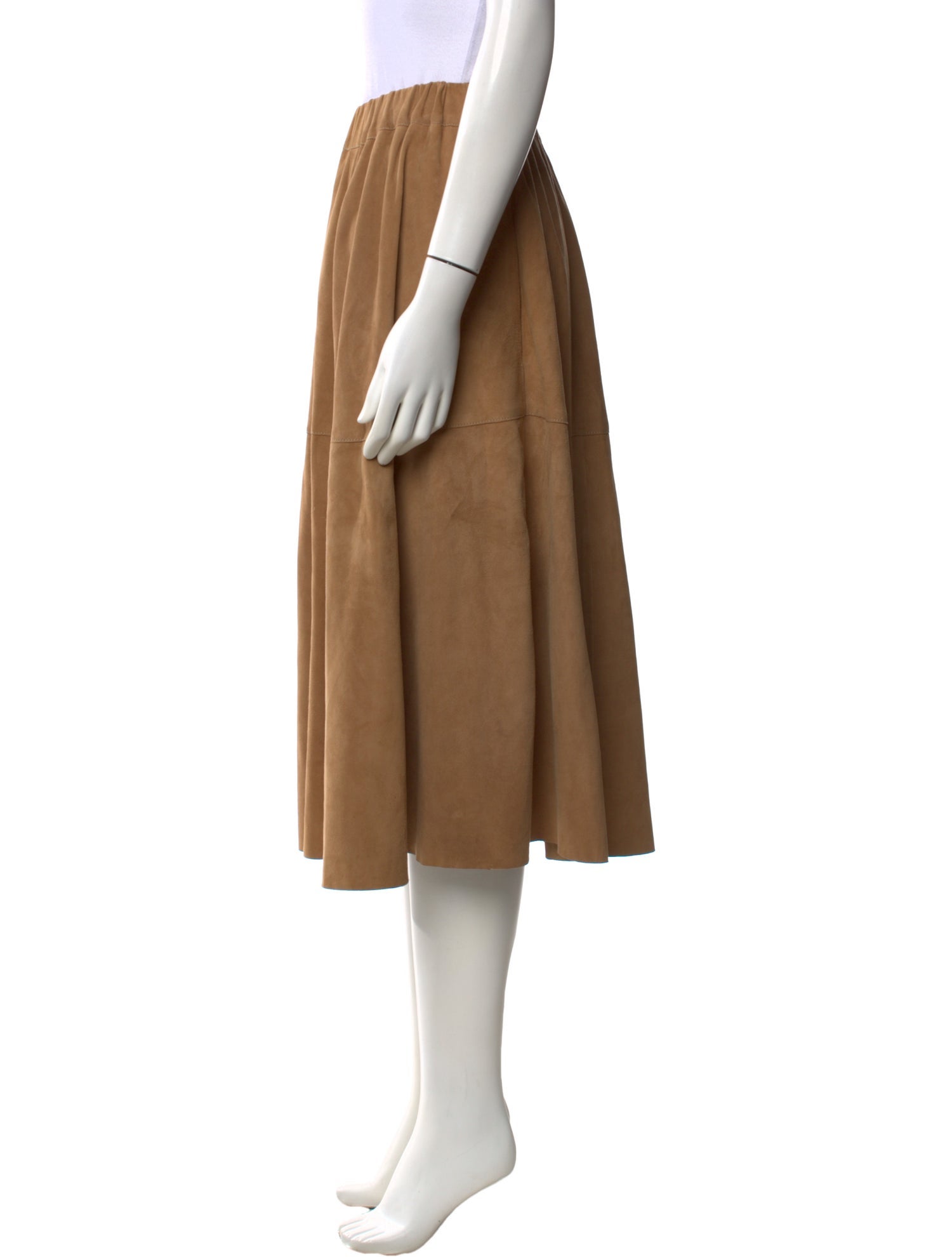 Tomas Maier Leather Midi Length Skirt