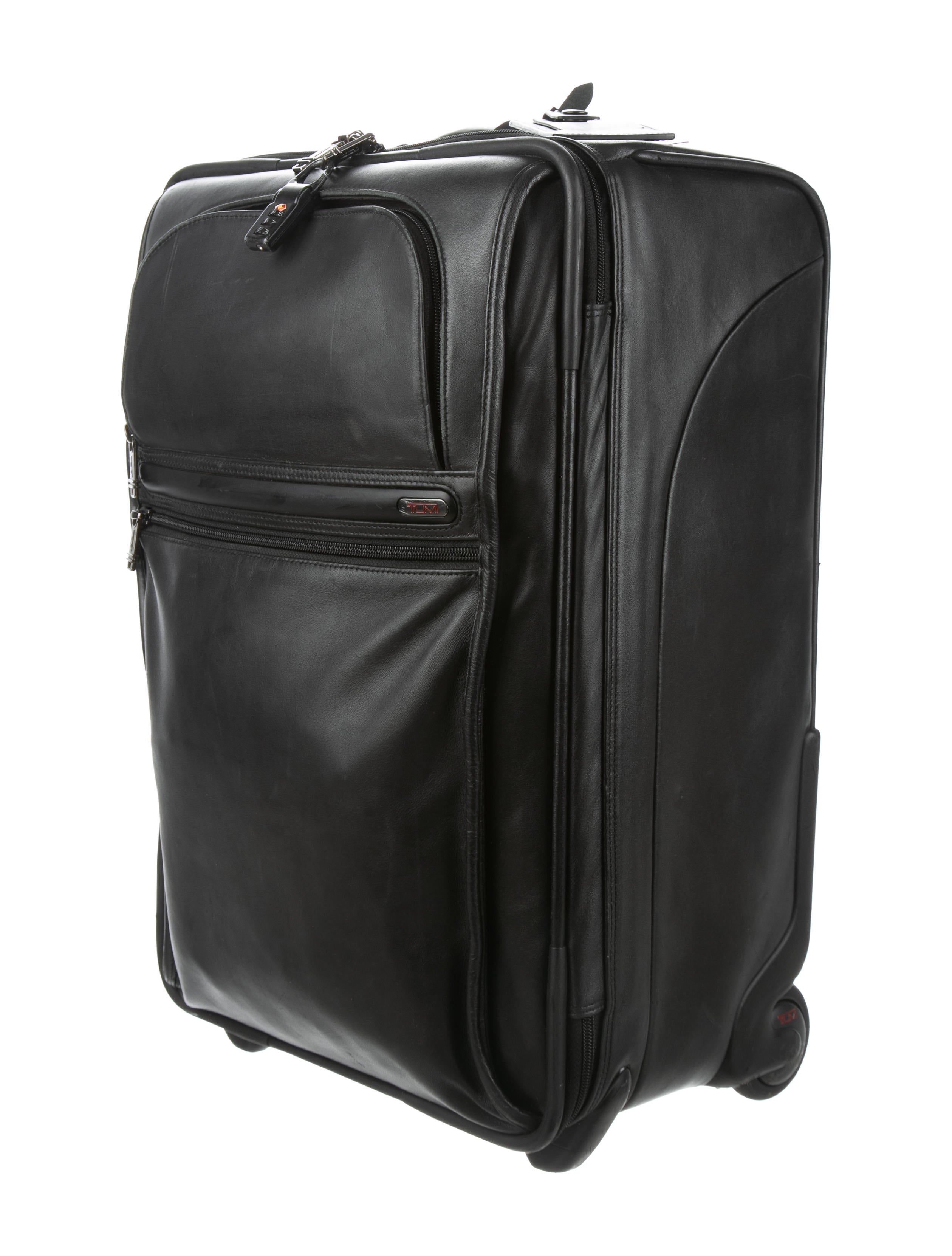 Tumi Leather CarryOn Suitcase Black Travel, Accessories TMI26839