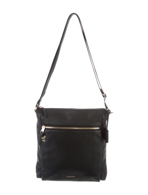 Tumi Leather Messenger Bag Black