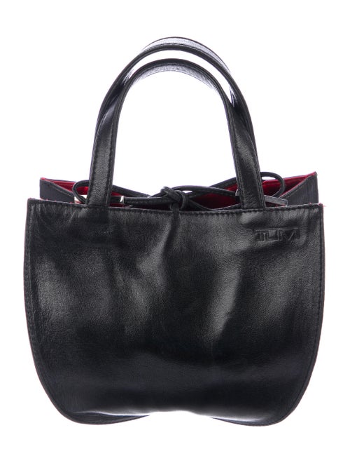 Tumi Mini Leather Handle Bag Black