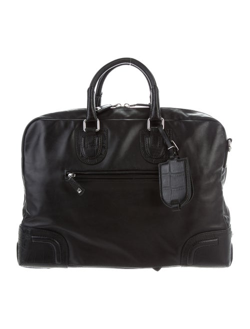 Tumi Leather Satchel Bag Black