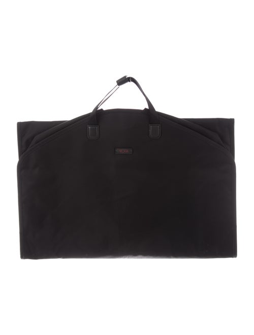 Tumi Leather-Trimmed Nylon Garment Bag black