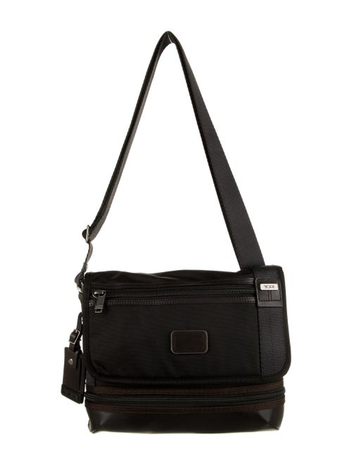 Tumi Tumi Leather-Trimmed Messenger Bag Brown