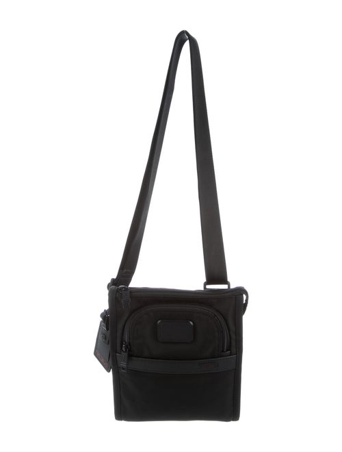Tumi Leather-Trimmed Travel Messenger Bag Black