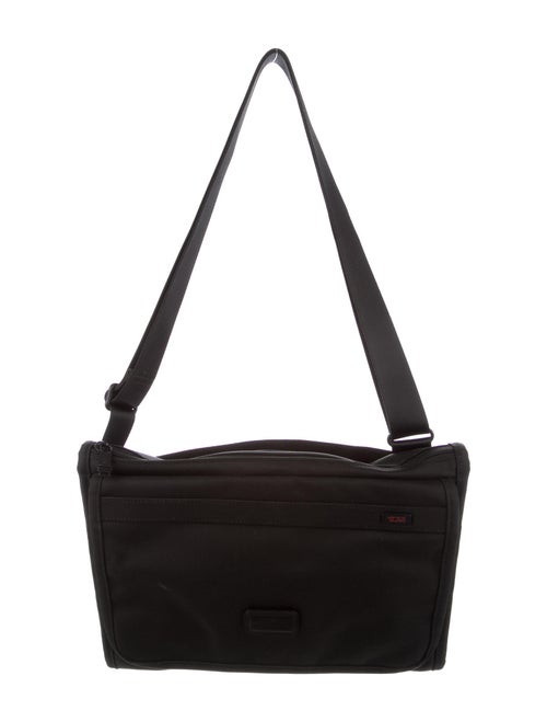 Tumi Leather-Trimmed Messenger Bag Black