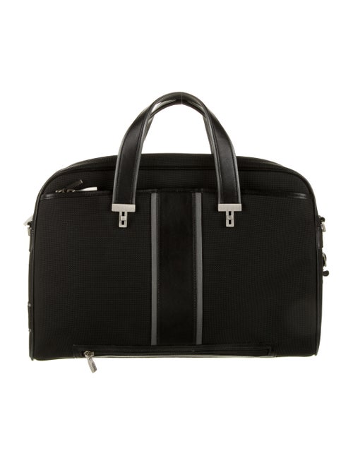Tumi Leather-Trimmed Messenger Bag Black