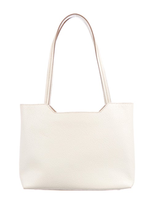 Tumi Grained Leather Shoulder Bag Silver