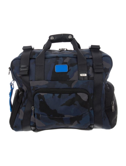 Tumi Leather-Trimmed Camouflage Weekender Blue