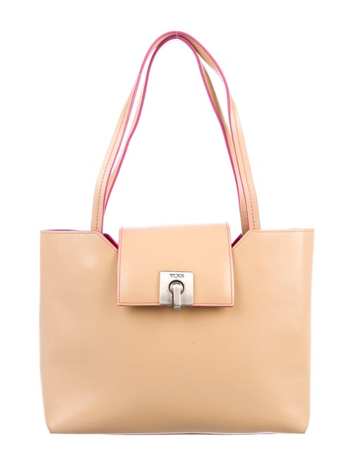 Tumi Smooth Leather Tote Silver