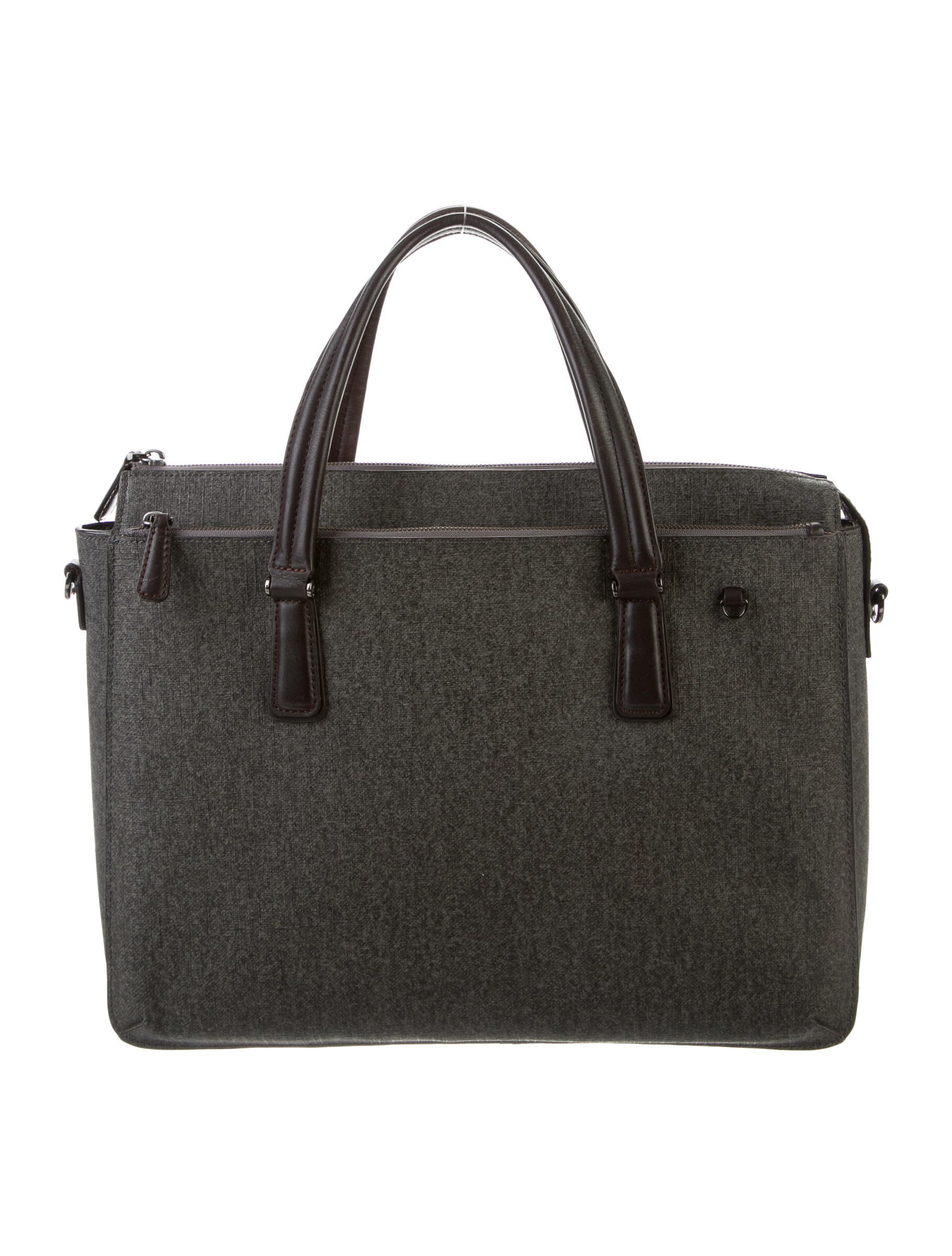 Tumi Canvas LeatherTrim Briefcase Grey Briefcases, Bags TMI33516